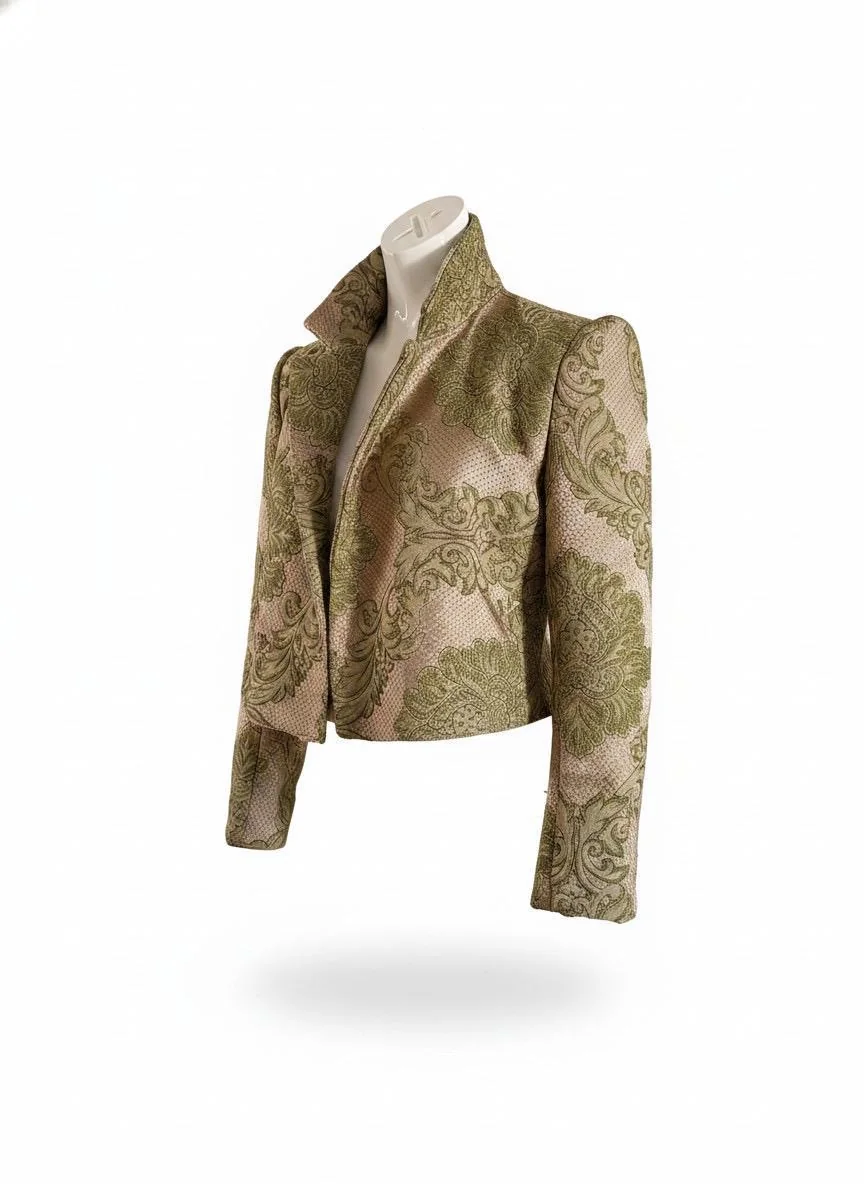 The real olive brocade blazer from the Memory of Matter collection
